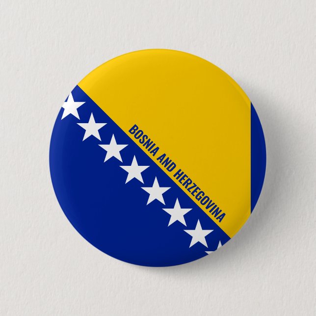 Bosnia and Herzegovina Flag Cute Patriotic 6 Cm Round Badge (Front)