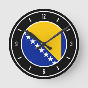 Bosnia and Herzegovina Flag Elegant Round Clock