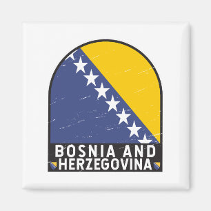 Bosnia and Herzegovina Flag Emblem Distressed Magnet