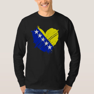 Bosnia And Herzegovina Flag I Love Bosnia Dna Bosn T-Shirt