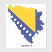 Bosnia and Herzegovina Flag In The Country Map