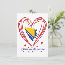 Bosnia and Herzegovina Flag In The Country Map