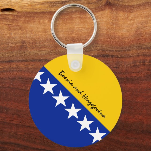 Bosnia and Herzegovina flag, patriots / sports Key Ring (Front)