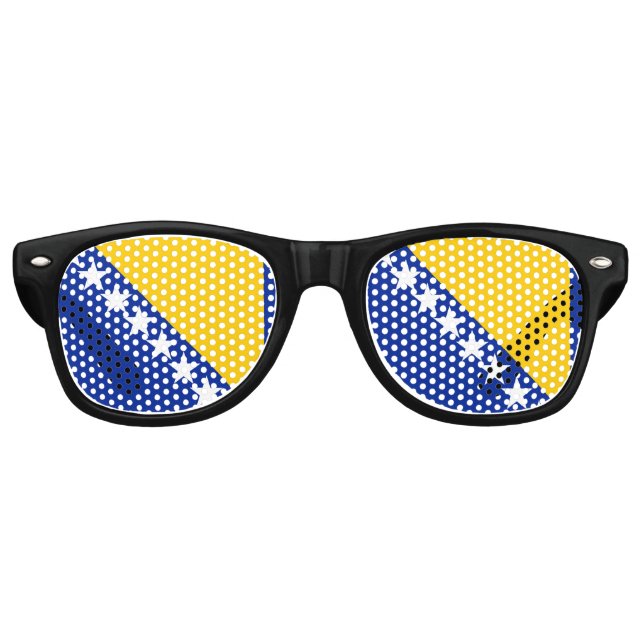 Bosnia and Herzegovina Flag Retro Sunglasses (Front)