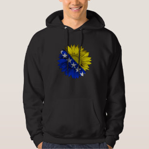 Bosnia and Herzegovina Flag Sunflower Bosnian Root Hoodie