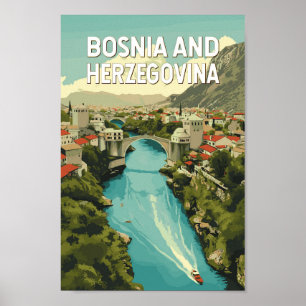 Bosnia and Herzegovina Illustration Travel Art Poster