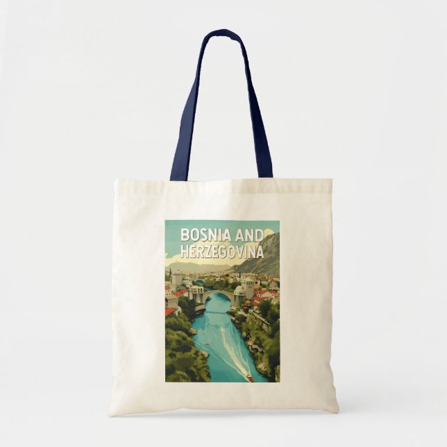 Bosnia and Herzegovina Illustration Travel Art Tote Bag (Front)