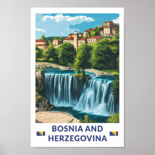 Bosnia and Herzegovina Jajce Illustration Art Poster