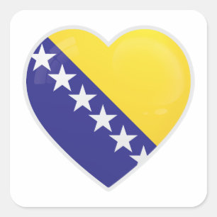 Bosnia and Herzegovina Love Icon Square Sticker