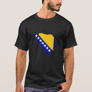 Bosnia And Herzegovina Map Flag T-Shirt