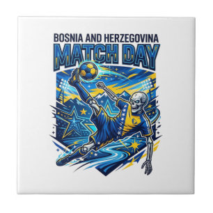 Bosnia and Herzegovina Match Day Skeleton Striker Ceramic Tile