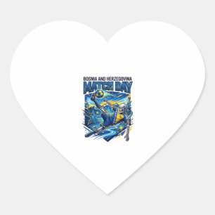 Bosnia and Herzegovina Match Day Skeleton Striker  Heart Sticker