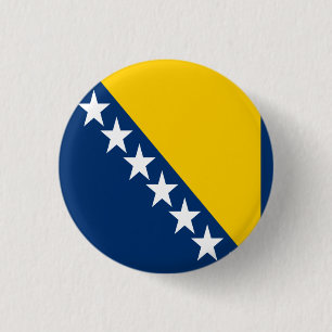 Bosnia and Herzegovina National Flag 3 Cm Round Badge