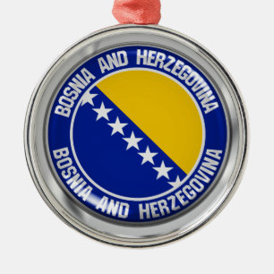 Bosnia and Herzegovina Round Emblem Metal Ornament
