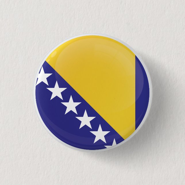 Bosnia and Herzegovina  Round Icon Flag 3 Cm Round Badge (Front)