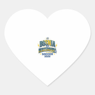 Bosnia and Herzegovina Soccer 2026 Soccer Bold Cou Heart Sticker
