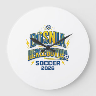 Bosnia and Herzegovina Soccer 2026 Soccer Bold Cou Large Clock