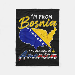 Bosnia And Herzegovina Team Funny From Bosnia In Fleece Blanket