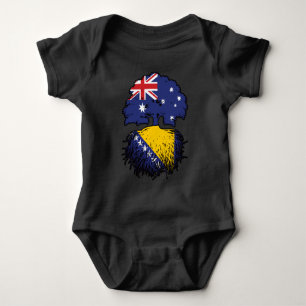 Bosnia Bosnian Australian Australia Tree Roots Baby Bodysuit