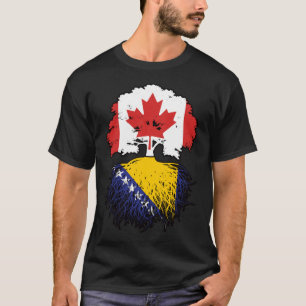 Bosnia Bosnian Canadian Canada Tree Roots Flag T-Shirt