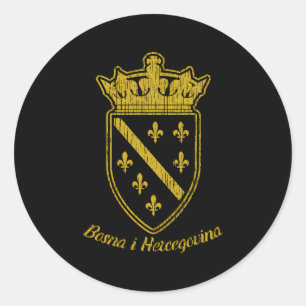Bosnia Bosnian Flag Bosna I Hercegovina Balkan Fan Classic Round Sticker