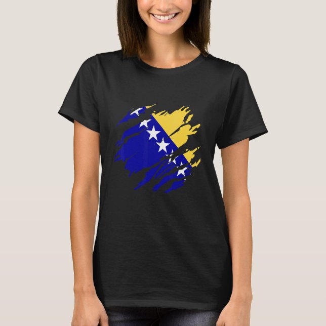 Bosnia Bosnian flag T-Shirt (Front)