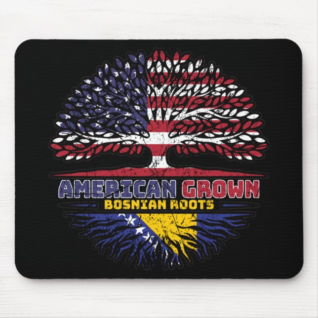 Bosnia Bosnian US American USA United States Tree Mouse Pad (Front)
