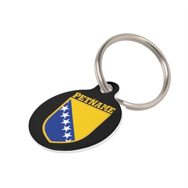 Bosnia Flag Pet Tag (Side)