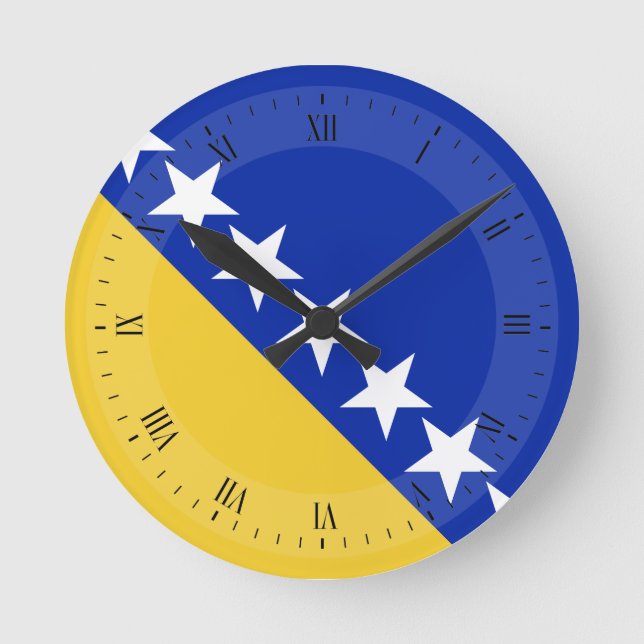 Bosnia Flag Round Clock (Front)