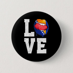 Bosnia Flag Soccer Fan Love Bosnian T Shirt 6 Cm Round Badge
