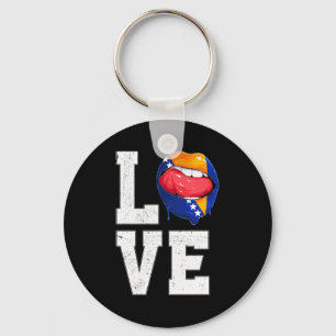 Bosnia Flag Soccer Fan Love Bosnian T Shirt Key Ring
