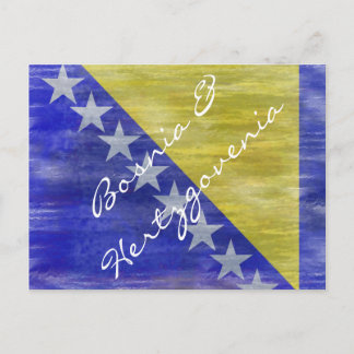 Bosnia & Herzegovina distressed flag Postcard