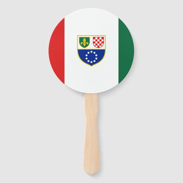 Bosnia Herzegovina Federation Flag Hand Fan (Front)