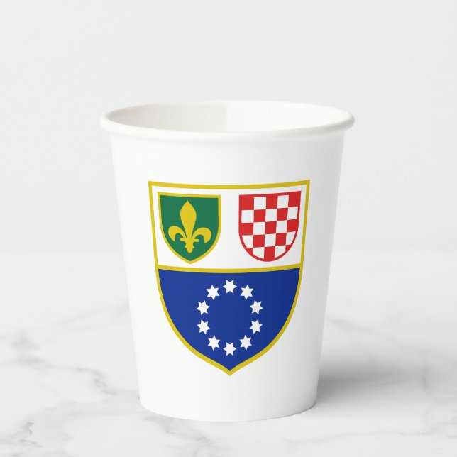 Bosnia Herzegovina Federation Flag Paper Cups (Left)