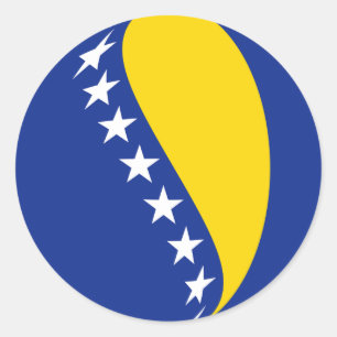 Bosnia Herzegovina Fisheye Flag Sticker