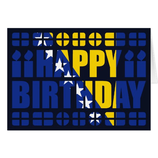 Bosnia Herzegovina Flag Birthday Card