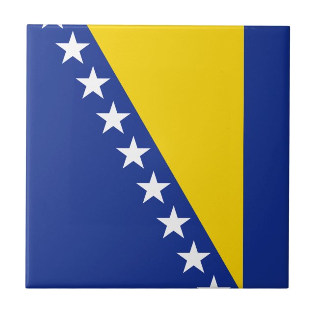 Bosnia Herzegovina Flag Ceramic Tile (Front)