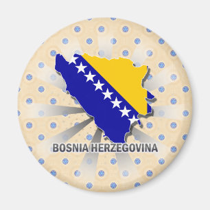 Bosnia Herzegovina Flag Map 2.0 Magnet