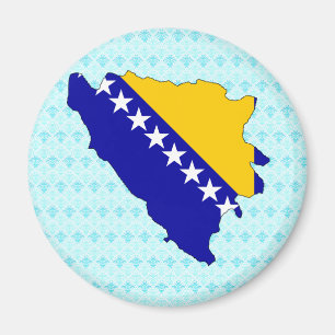 Bosnia Herzegovina Flag Map full size Magnet