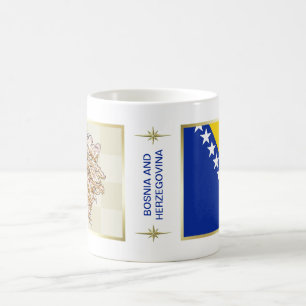 Bosnia Herzegovina Flag + Map Mug