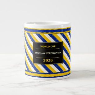 Bosnia Herzegovina Football Fan Flag Colours Strip Large Coffee Mug