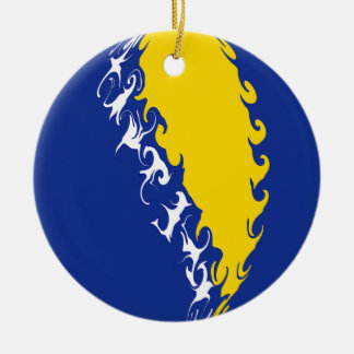 Bosnia Herzegovina Gnarly Flag Ceramic Ornament