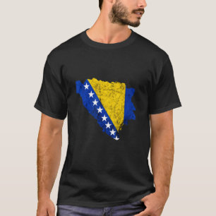 Bosnia Herzegovins Map Bosnian Trip Bosnian Flag B T-Shirt