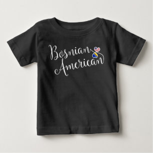 Bosnian American Entwined Hearts   Baby T-Shirt