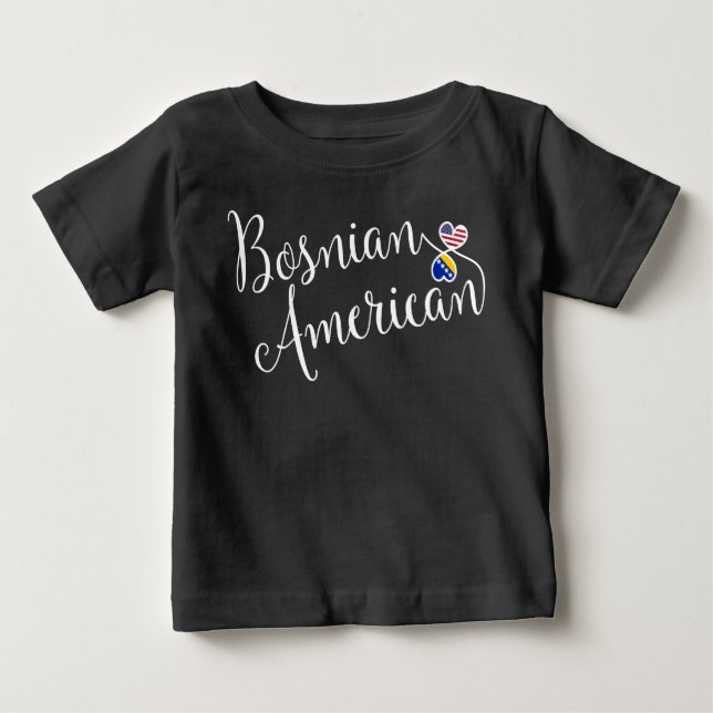 Bosnian American Entwined Hearts   Baby T-Shirt (Front)