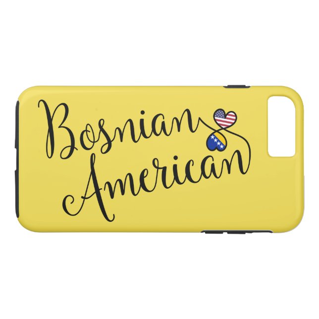 Bosnian American Entwined Hearts Cell Phone Case (Back (Horizontal))