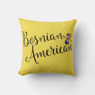 Bosnian American Entwined Hearts Cushion