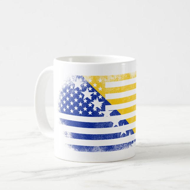 Bosnian American Flag   Bosnia and Herzegovina Coffee Mug (Front Left)