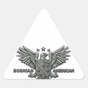 Bosnian American Themed Apparel Triangle Sticker