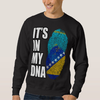 Bosnian And Kazakhstani Mix DNA Heritage Flag Sweatshirt